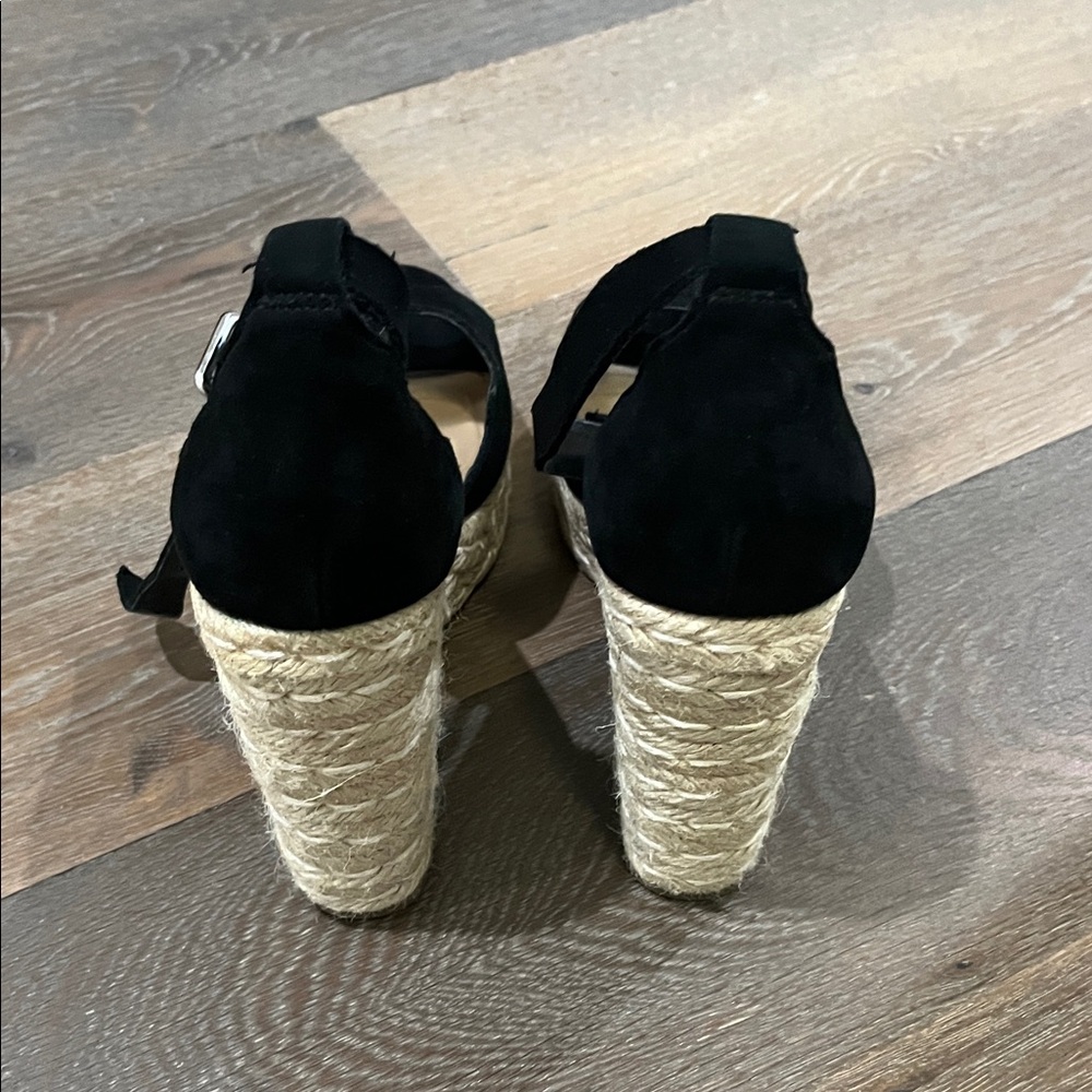 Steve Madden Black Espadrille Wedges - Picture 3 of 3